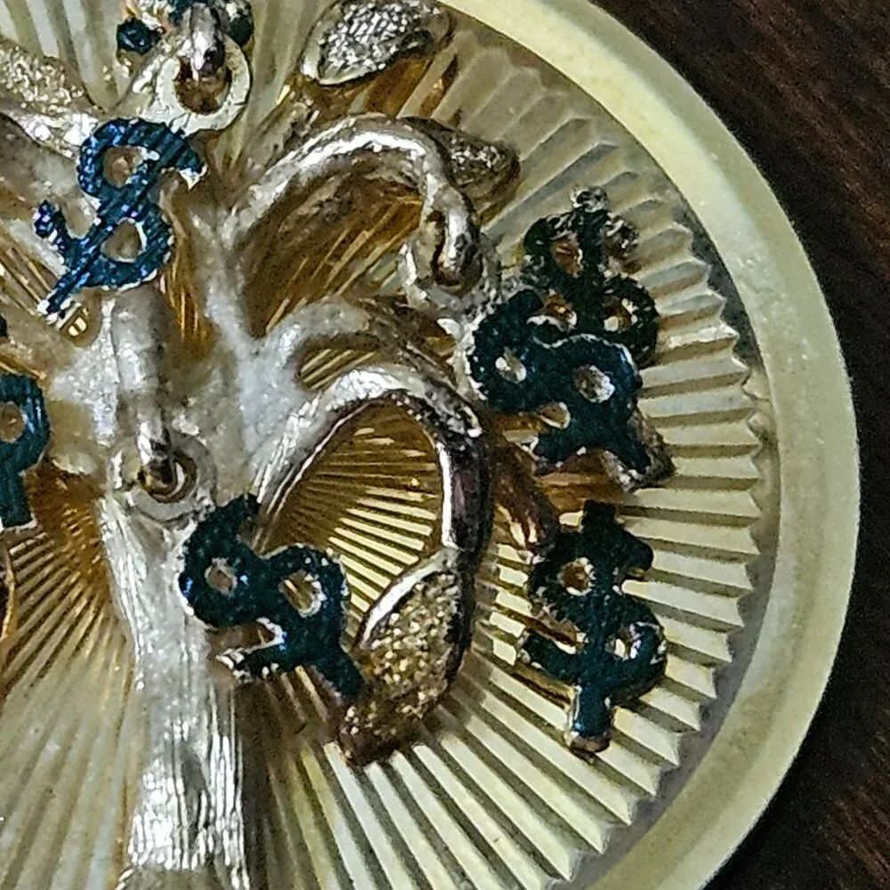 VINTAGE DANKNER 3D DANGLING MONEY TREE WALL STREET 14K CHARM PENDANT NECKLACE